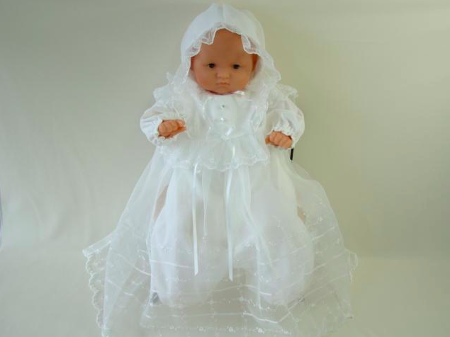 典礼用方形双层胸纱婴儿小礼服(50-70cm)