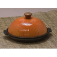 半圆球型蒸锅（大）橙色铝：氟加工