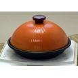 电磁炉用半圆球型蒸锅（大）橙色铝：氟加工